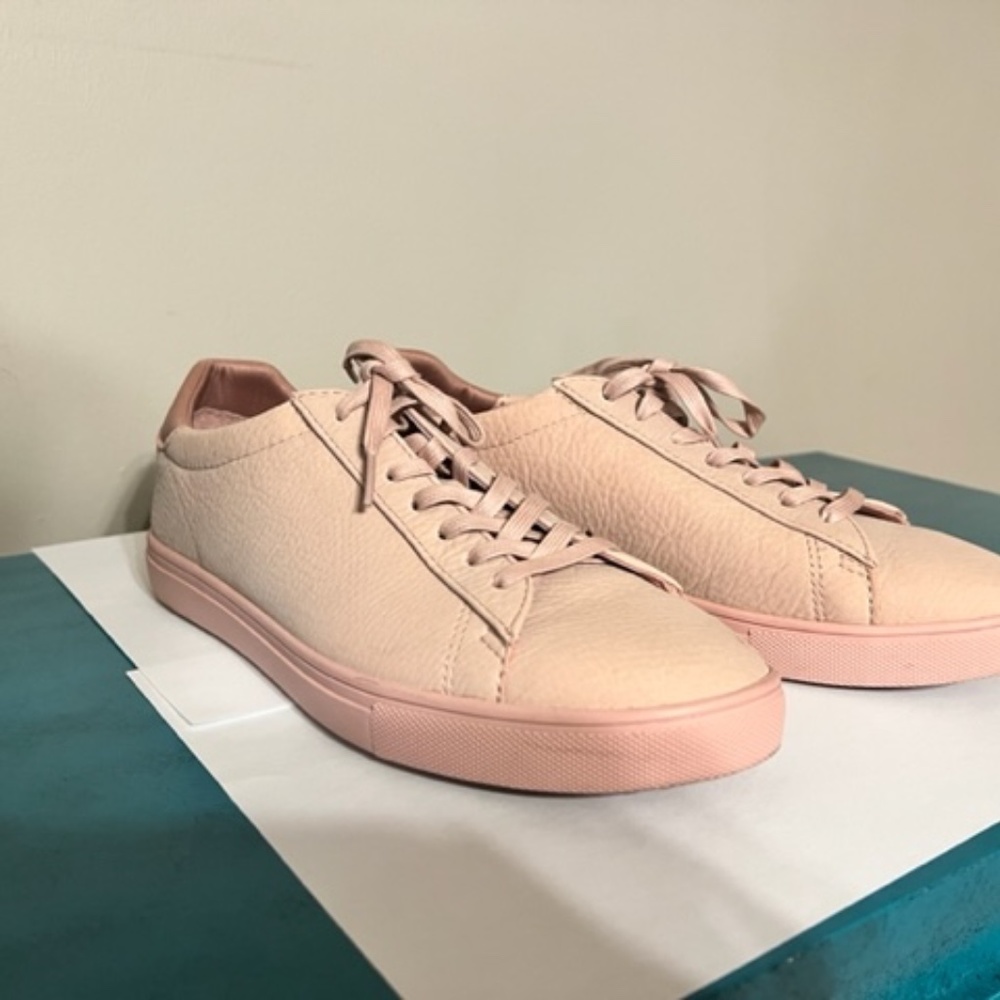 Cale Bradley tonal soft pink leather sneakers unisex